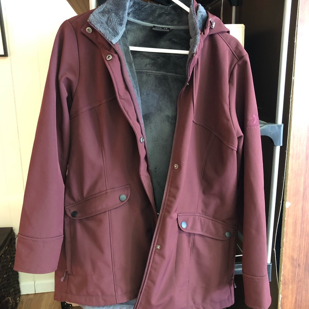 ZeroXposure Hooded Coat: Burgundy